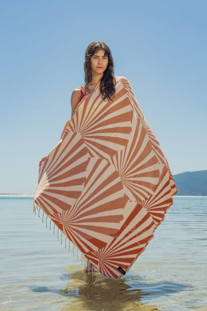 Taiga Apricot Beach Towel